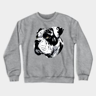 Stunning and Cool American Bulldog Monochrome and Gold Portrait for Father's Day Crewneck Sweatshirt